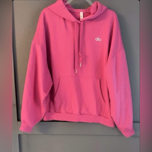 ALO Yoga Tops - ALO Yoga Pink Pullover Hoodie